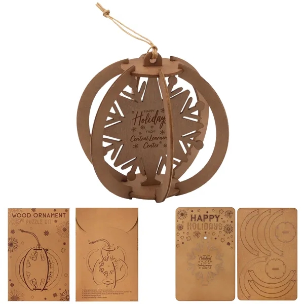 Brown color option for Wood Puzzle Holiday Christmas Tree Ornament Kit