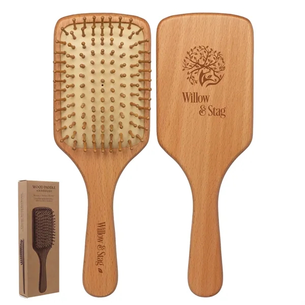 Brown color option for Wood Paddle Hairbrush