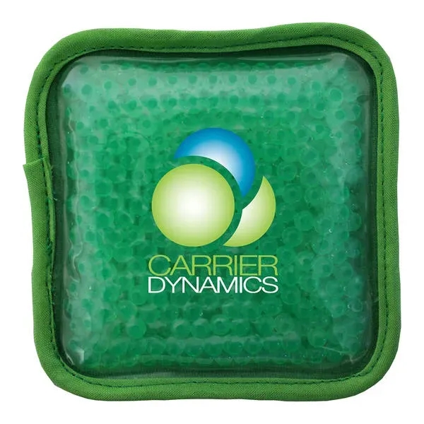 Green color option for Plush Square Gel Bead Hot/Cold Pack, Full Color Digital