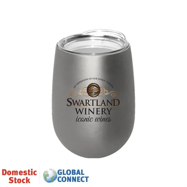 Silver Metallic color option for Halcyon® 12 Oz. Stainless Steel Wine Glass With Lid, Full C