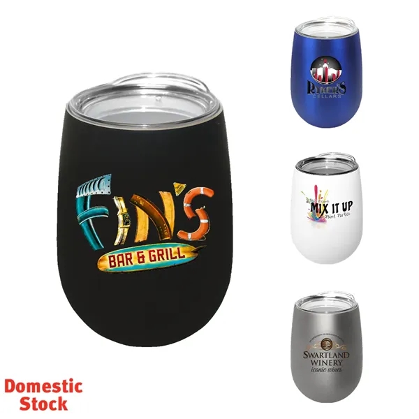 White color option for Halcyon® 12 Oz. Stainless Steel Wine Glass With Lid, Full C