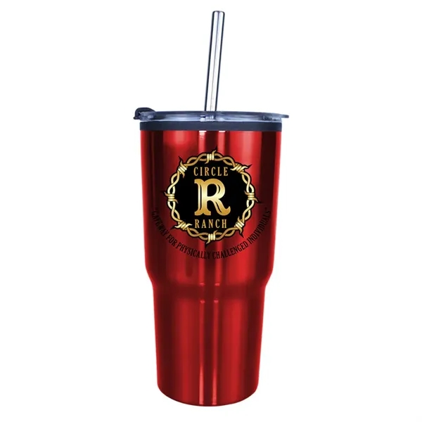Red color option for 20 Oz. Ares Tumbler With Stainless Straw/Flip Top Lid, Full