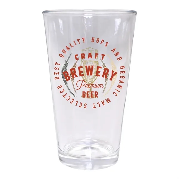 Clear color option for 16 Oz. Pint Glass, Full Color Digital