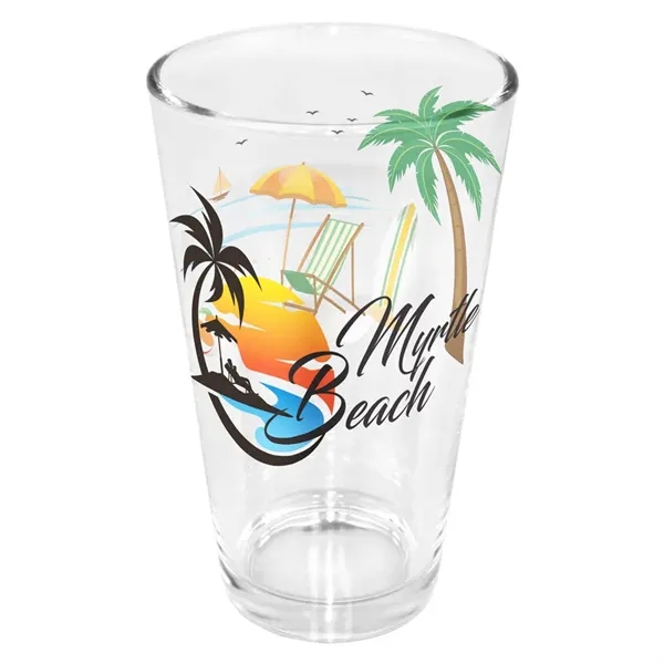 Clear color option for 16 Oz. Pint Glass, Mirror Printing