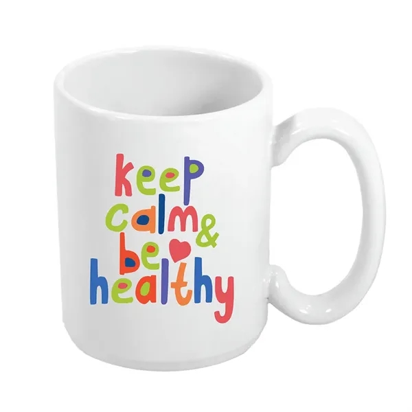 White color option for 15 Oz. Mug El Grande   White, Full Color Digital