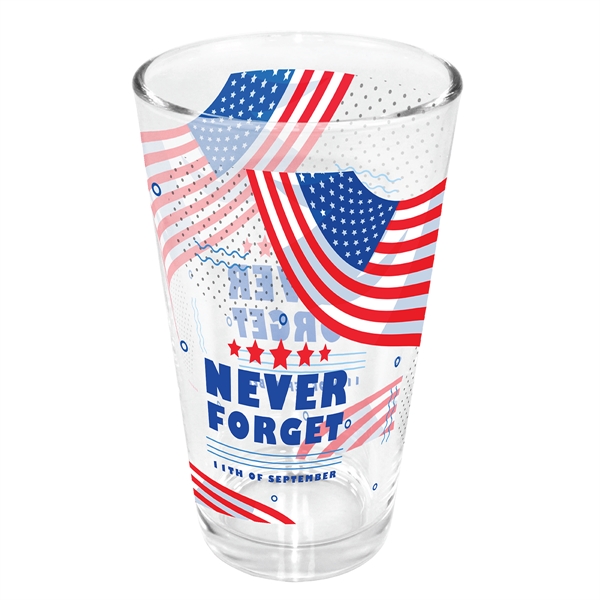 Clear color option for 16 Oz. Pint Glass   Usa, Mirror Printing