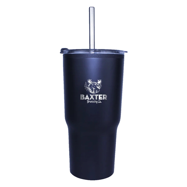 Black color option for 20 Oz. Ares Tumbler With Stainless Straw/Flip Top Lid, Laser
