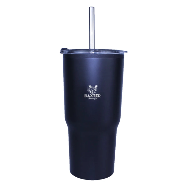 Black color option for 20 Oz. Ares Tumbler With Stainless Straw/Flip Top Lid, Laser