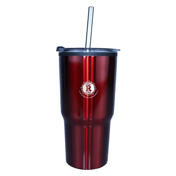 Red color option for 20 Oz. Ares Tumbler With Stainless Straw/Flip Top Lid, Laser