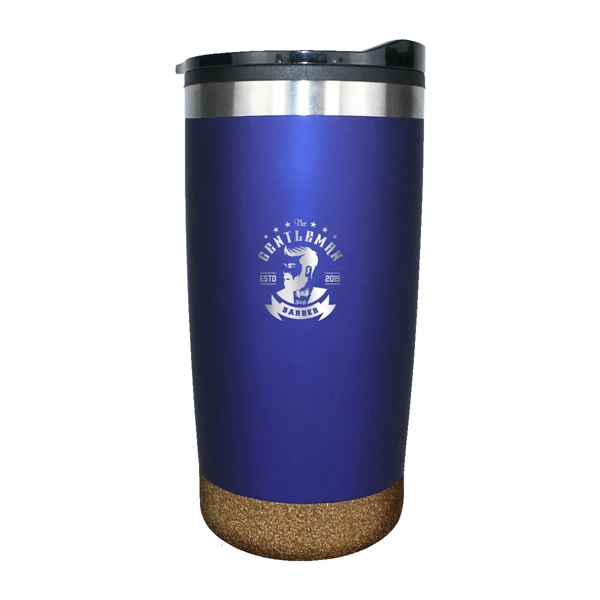Blue Metallic color option for Halcyon® 20 Oz. Cork Bottom Tumbler, Laser Engraved, Large