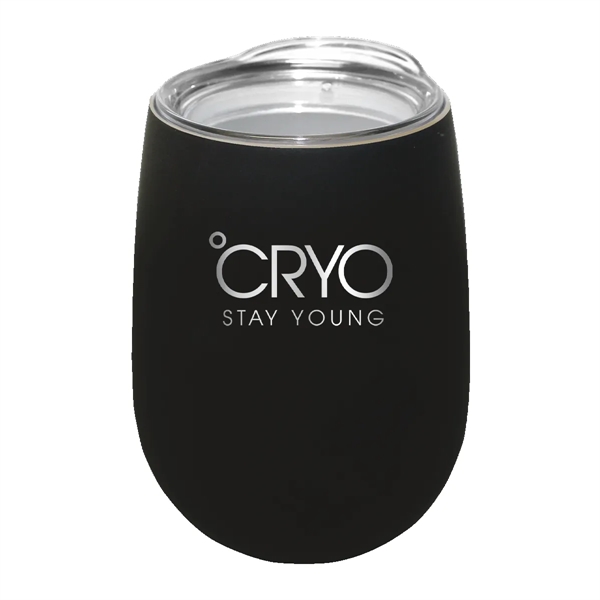 Black color option for Halcyon® 12 Oz. Stainless Steel Wine Glass With Acrylic Lid