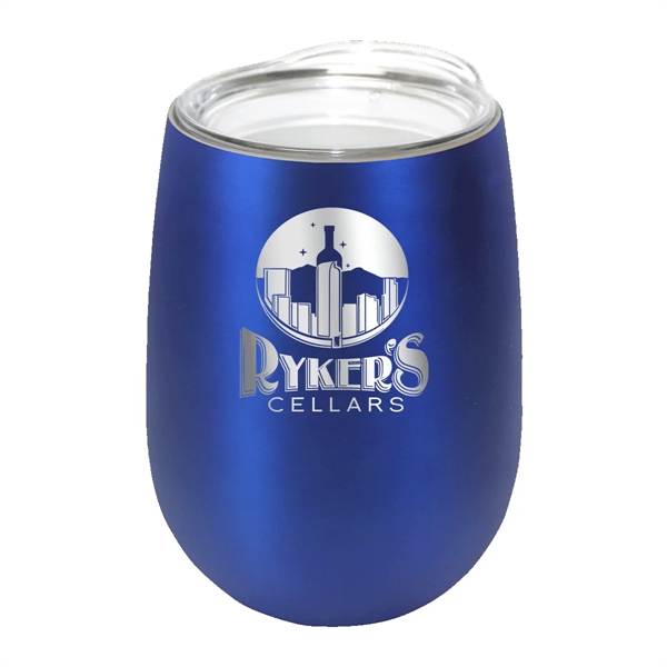 Blue Metallic color option for Halcyon® 12 Oz. Stainless Steel Wine Glass With Acrylic Lid