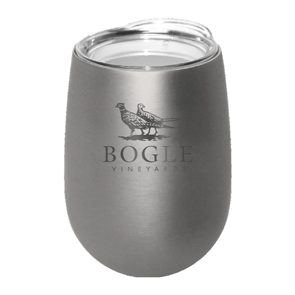 Silver Metallic color option for Halcyon® 12 Oz. Stainless Steel Wine Glass With Acrylic Lid