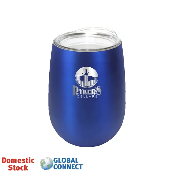 Blue Metallic color option for Halcyon® 12 Oz. Stainless Steel Wine Glass With Acrylic Lid