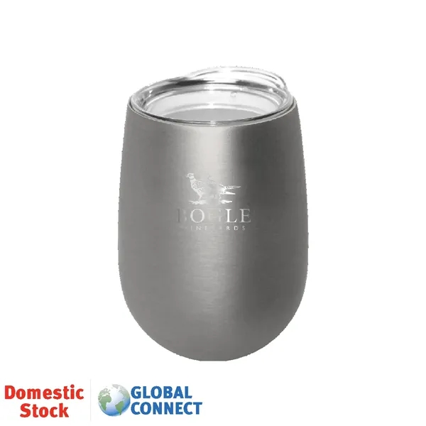 Silver Metallic color option for Halcyon® 12 Oz. Stainless Steel Wine Glass With Acrylic Lid