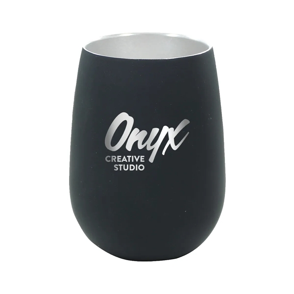 Black color option for Halcyon® 12 Oz. Stainless Steel Wine Glass, Laser, Premium