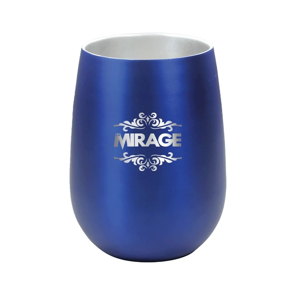 Blue Metallic color option for Halcyon® 12 Oz. Stainless Steel Wine Glass, Laser, Premium