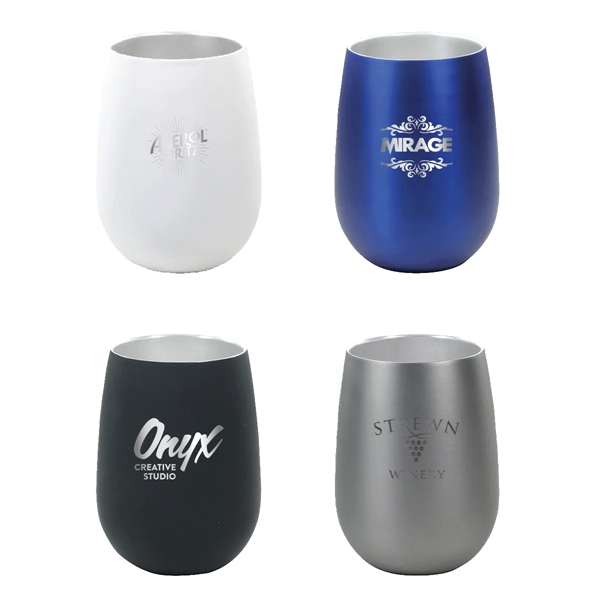 Extra color option for Halcyon® 12 Oz. Stainless Steel Wine Glass, Laser, Premium