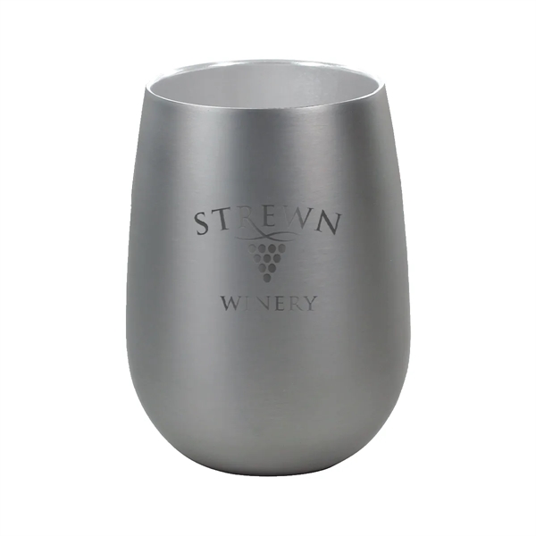 Silver Metallic color option for Halcyon® 12 Oz. Stainless Steel Wine Glass, Laser, Premium