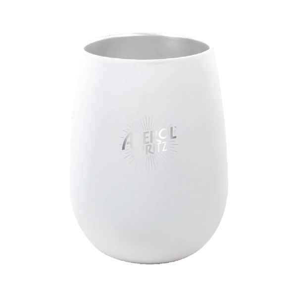 White color option for Halcyon® 12 Oz. Stainless Steel Wine Glass, Laser, Premium