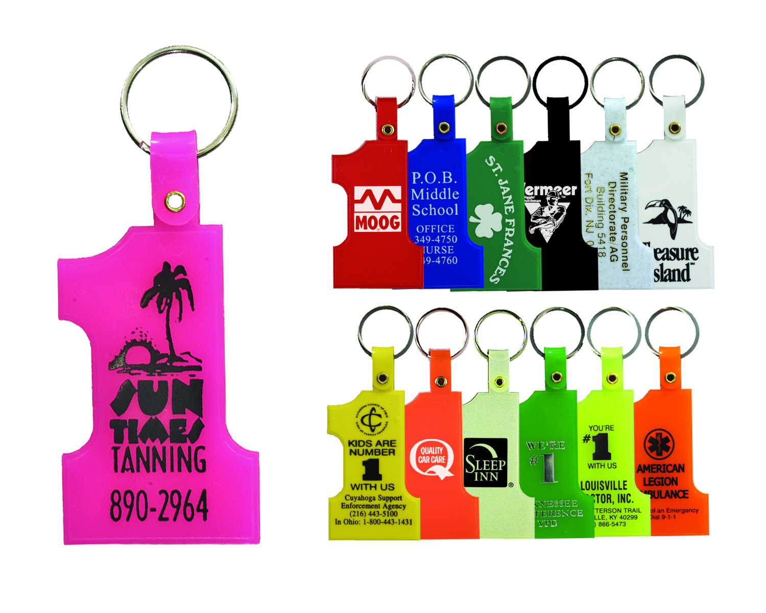 Neon Pink color option for Number One Key Tag