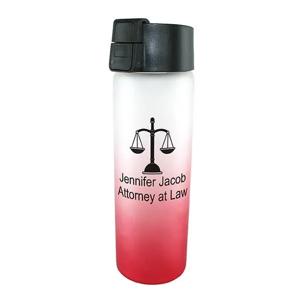 Red color option for Halcyon® 20 Oz. Frosted Glass Bottle With Flip Top Lid