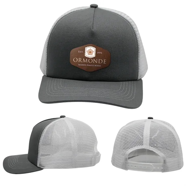 Gray color option for Mesh Hype Trucker, Leather Patch   Full Color Digital