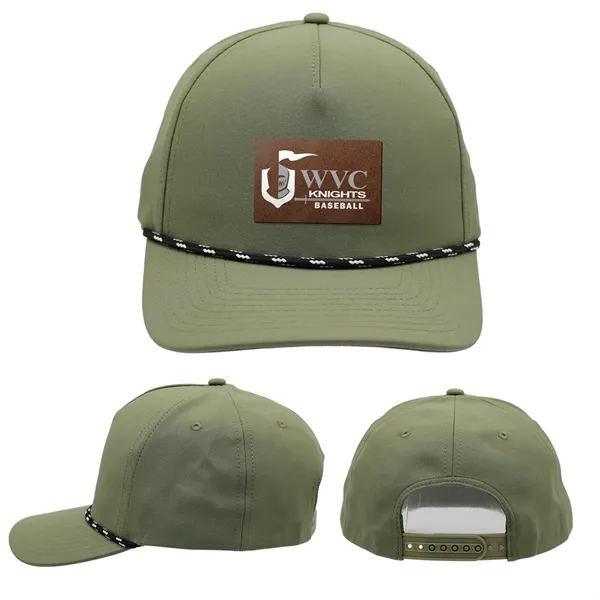 Army Green color option for Performance Rope Hat, Leather Patch   Full Color Digital