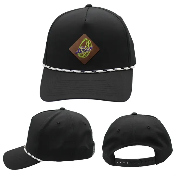 Black color option for Performance Rope Hat, Leather Patch   Full Color Digital