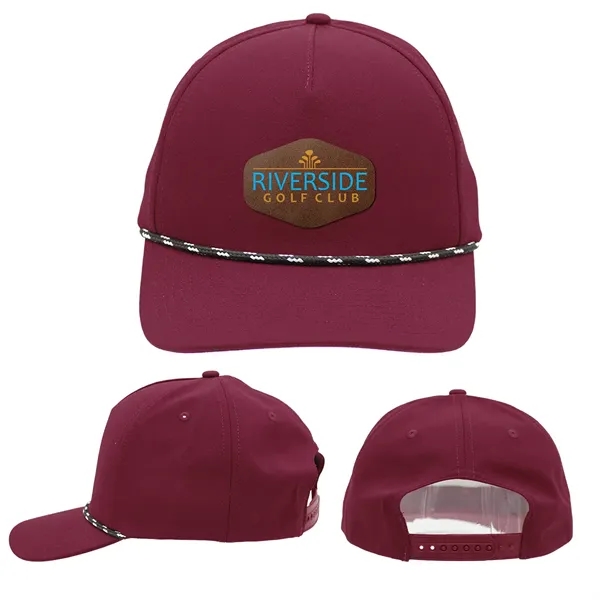 Burgundy color option for Performance Rope Hat, Leather Patch   Full Color Digital