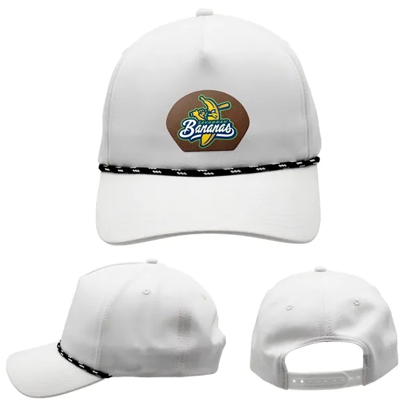 White color option for Performance Rope Hat, Leather Patch   Full Color Digital