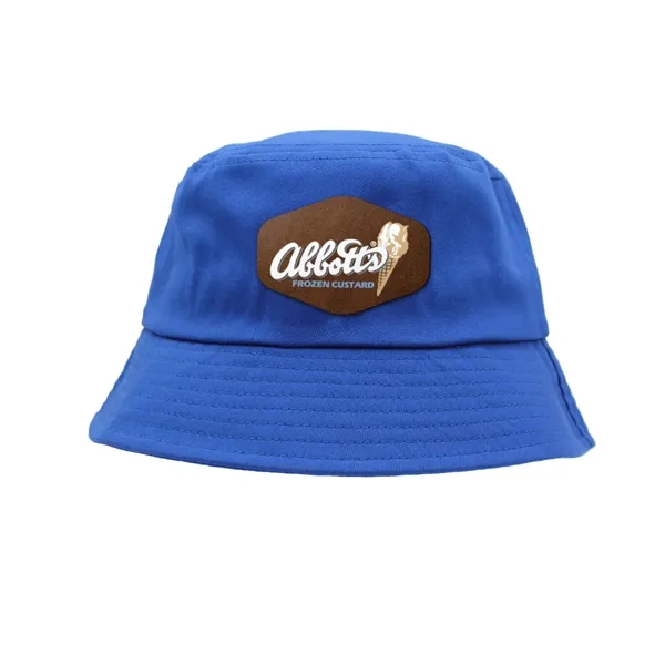 Royal Blue color option for Seeker Bucket Hat, Leather Patch   Full Color Digital