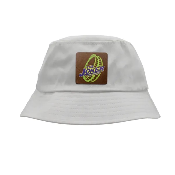White color option for Seeker Bucket Hat, Leather Patch   Full Color Digital