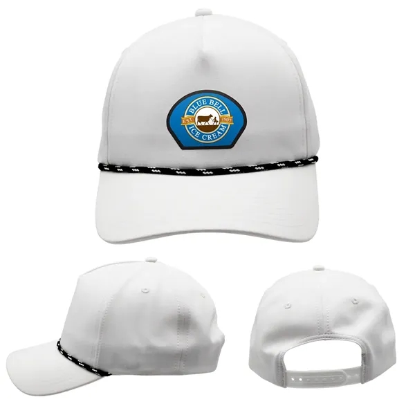 White color option for Performance Rope Hat, Patch   Full Color Digital