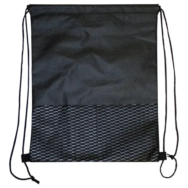 Black color option for Blank, Wave Nw Drawstring Backpack