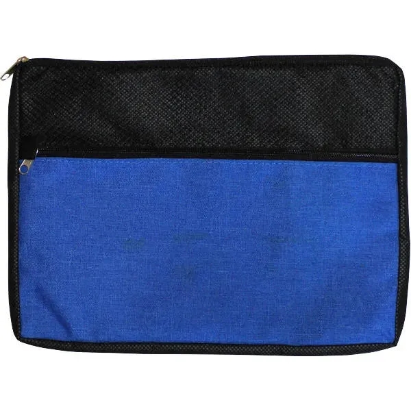 Blue color option for Blank, Double Zipper Accessory Bag