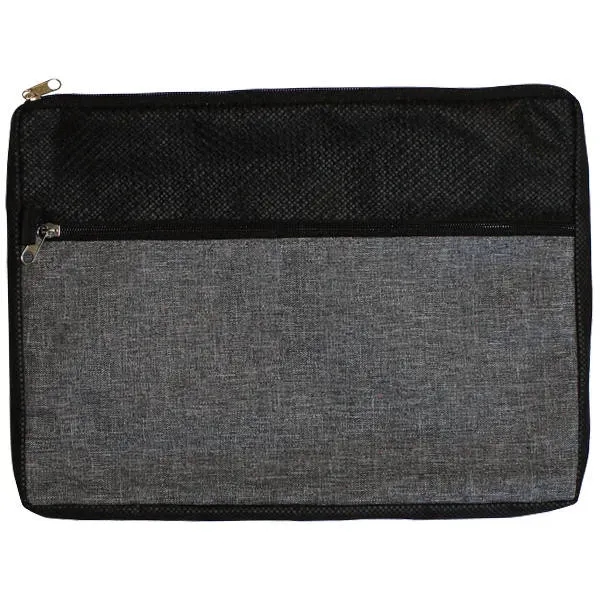 Gray color option for Blank, Double Zipper Accessory Bag