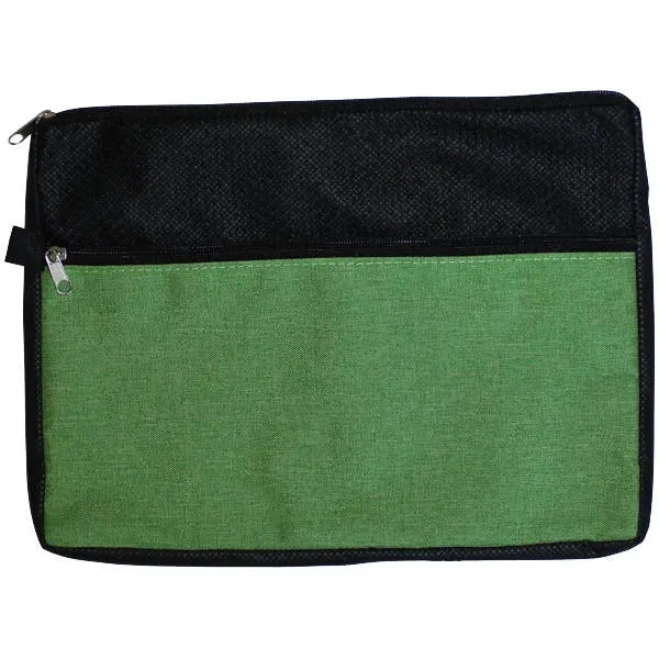 Green color option for Blank, Double Zipper Accessory Bag