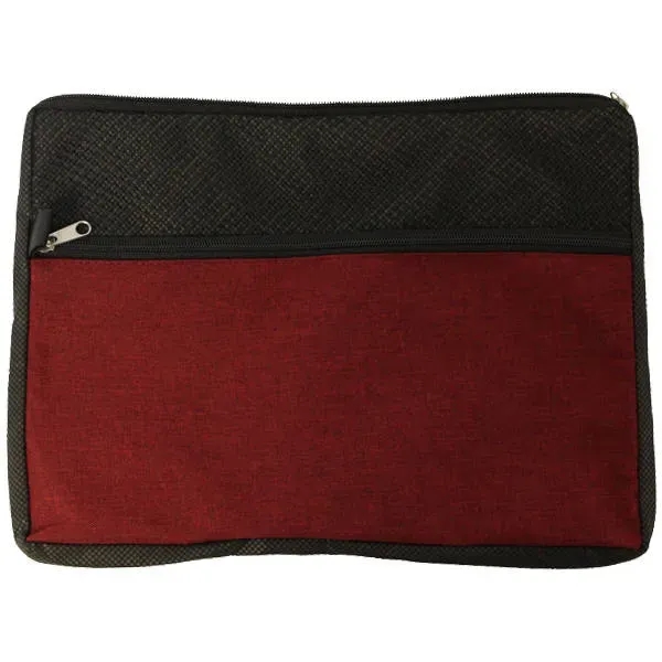 Red color option for Blank, Double Zipper Accessory Bag