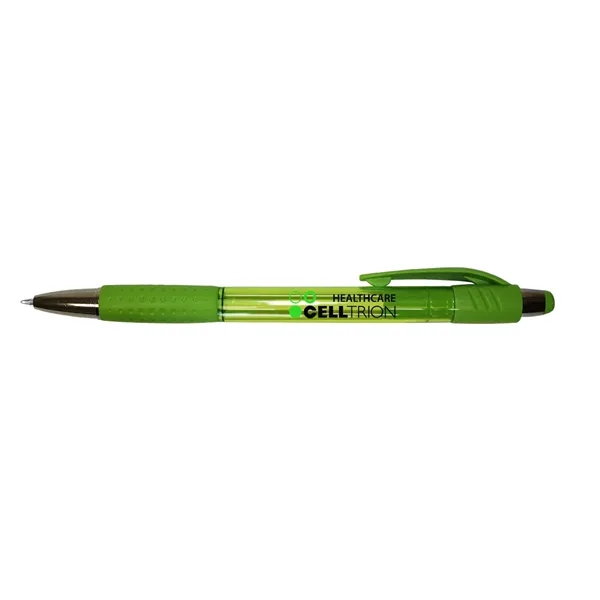 Green color option for Mardi Gras Grip Pen, Blue Ink   Full Color Digital