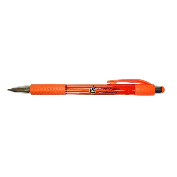 Orange color option for Mardi Gras Grip Pen, Blue Ink   Full Color Digital