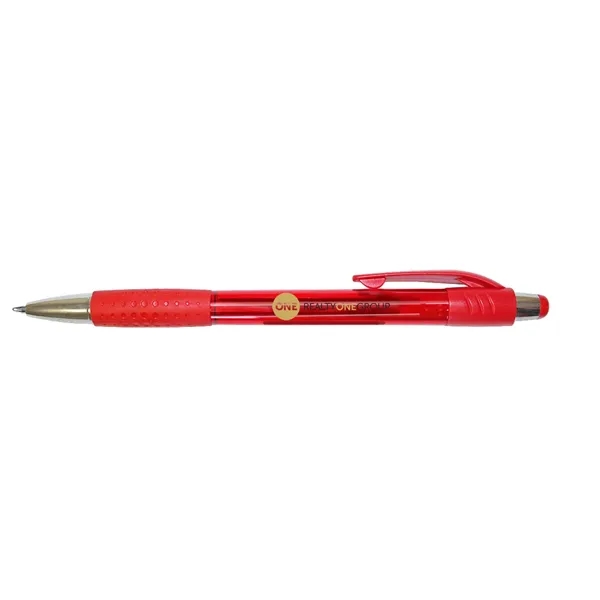 Red color option for Mardi Gras Grip Pen, Blue Ink   Full Color Digital