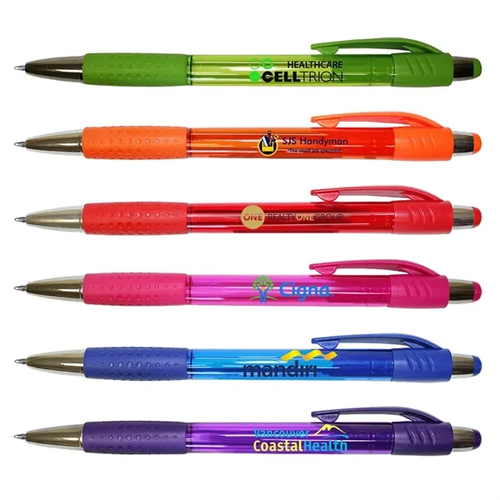 Main photo of Mardi Gras Grip Pen, Blue Ink   Full Color Digital