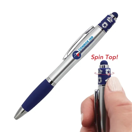 Main photo of Police Spin Top Pen With Stylus, Full Color Digital