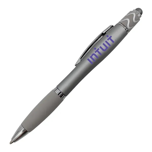 Silver color option for Halcyon® Silhouette Spin Top Pen With Stylus