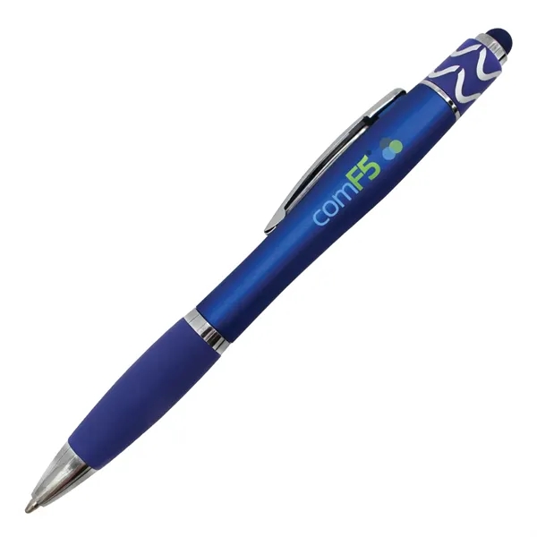 Dark Blue color option for Halcyon® Silhouette Spin Top Pen With Stylus, Full Color Di