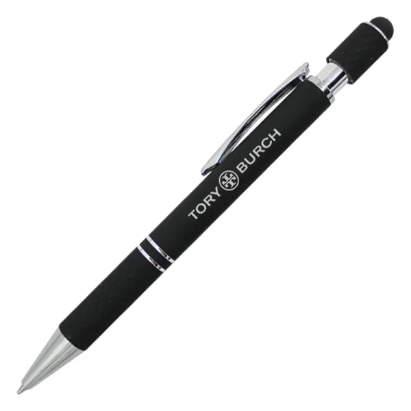Black color option for Halcyon® Executive Metal Spin Top Pen With Stylus