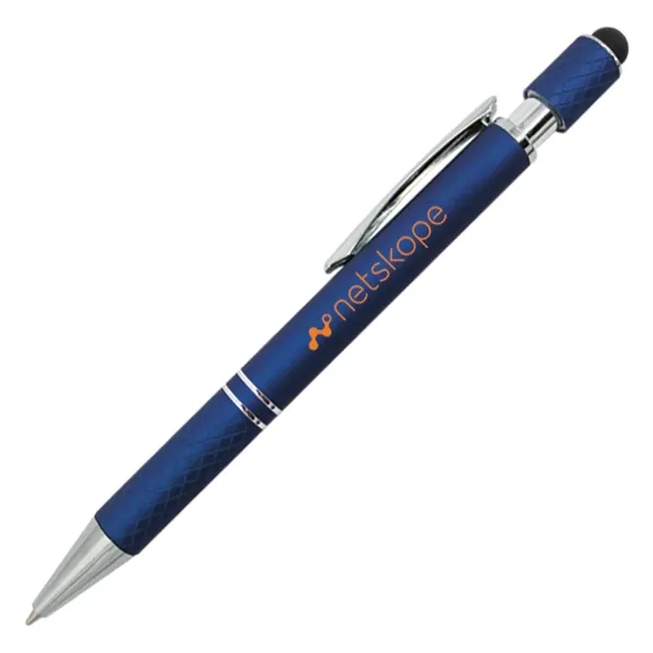 Blue color option for Halcyon® Executive Metal Spin Top Pen With Stylus