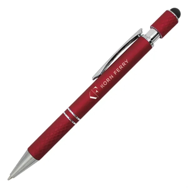 Red color option for Halcyon® Executive Metal Spin Top Pen With Stylus