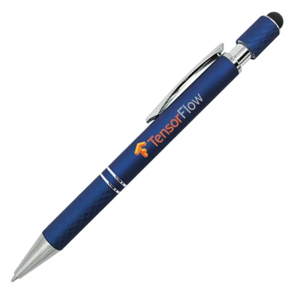 Blue color option for Halcyon® Executive Metal Spin Top Pen With Stylus, Full Col